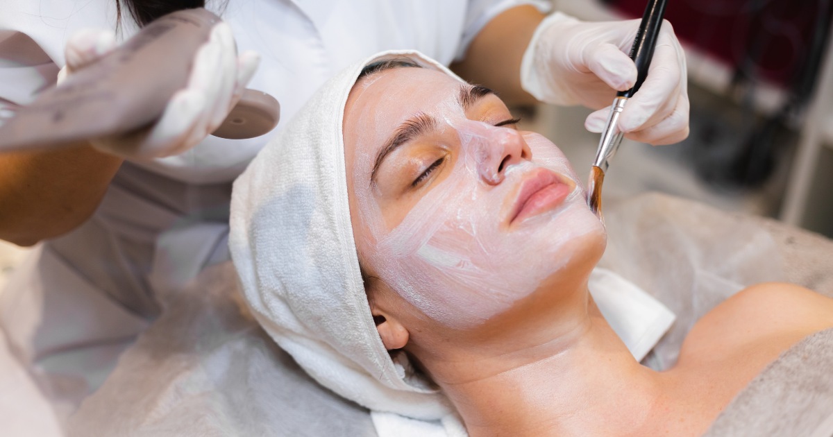 someone getting facial treatments