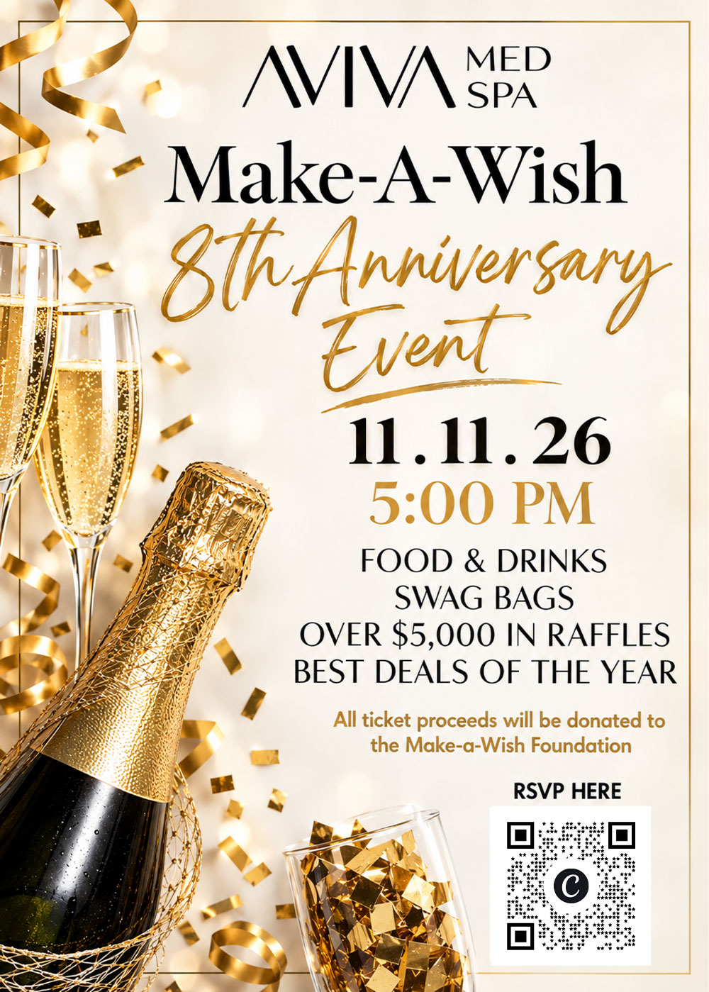 Aviva Med Spa Make-A-Wish 8th Anniversary Event, 11.11.26 at 5:00 PM